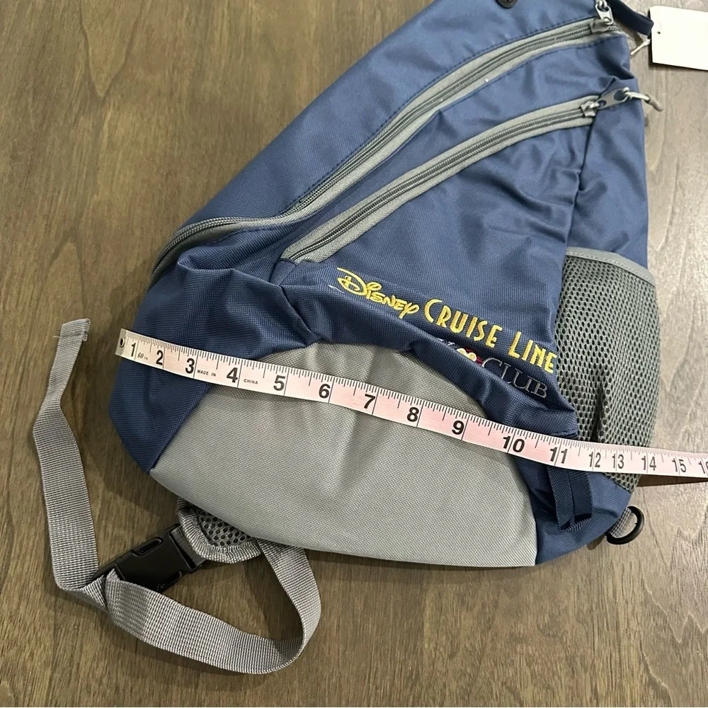 Disney Cruise Line Sling Shoulder Backpack Bag Blue and Gray New
